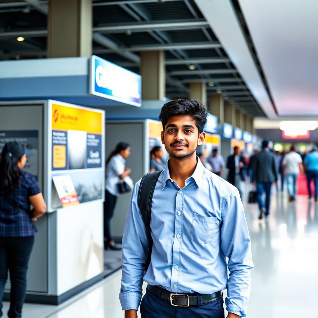 Student at a campus placement drive